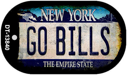 Go Bills New York Rusty Novelty Metal Dog Tag Necklace