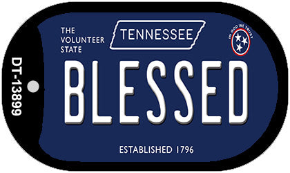 Blessed Tennessee Blue Novelty Metal Dog Tag Necklace