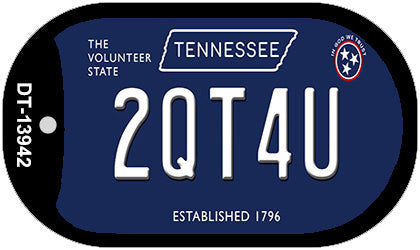 2QT4U Tennessee Blue Novelty Metal Dog Tag Necklace