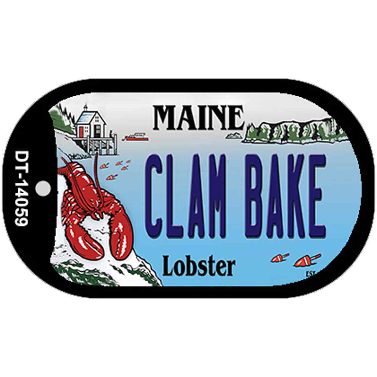 Clam Bake Maine Lobster Novelty Metal Dog Tag Necklace