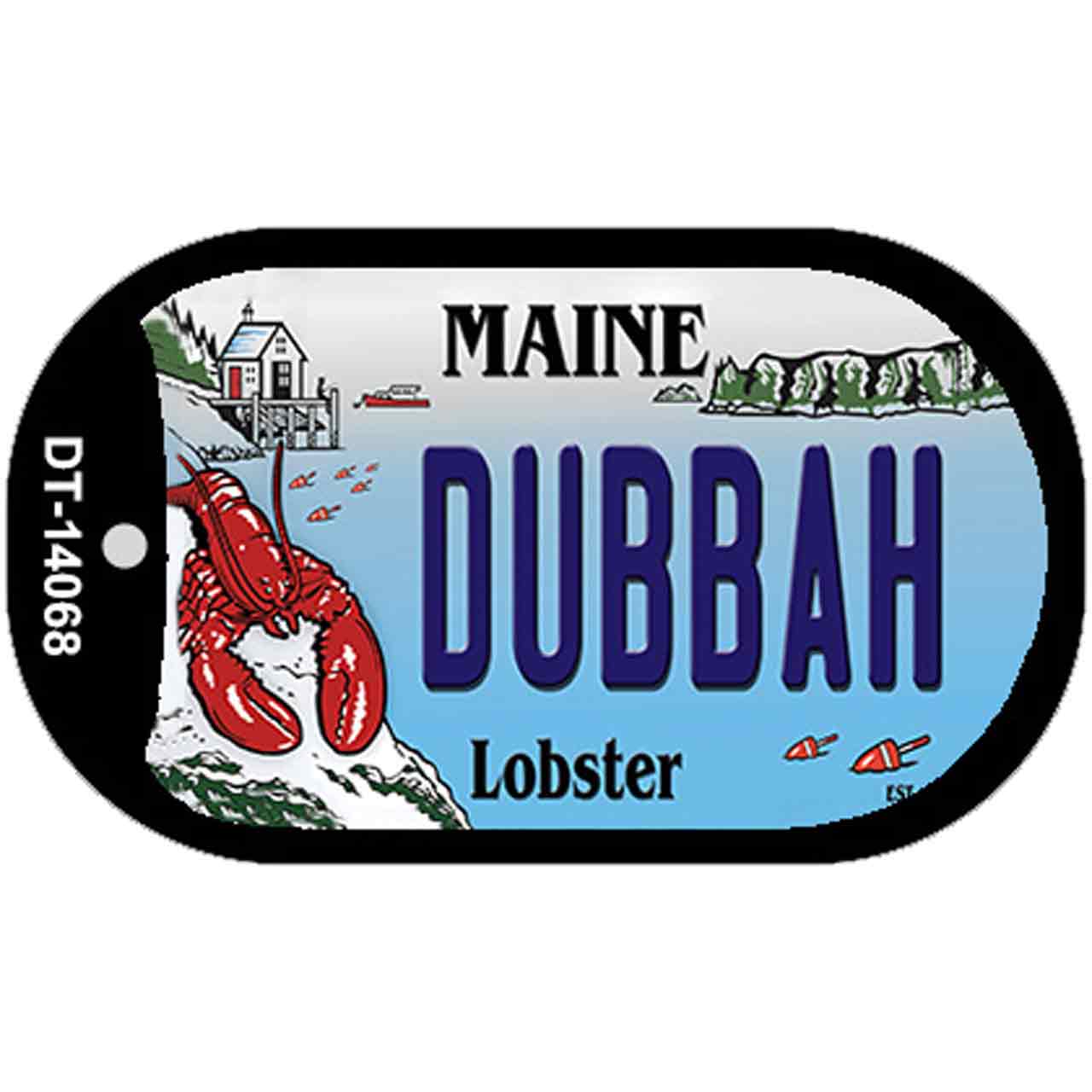 Dubbah Maine Lobster Novelty Metal Dog Tag Necklace
