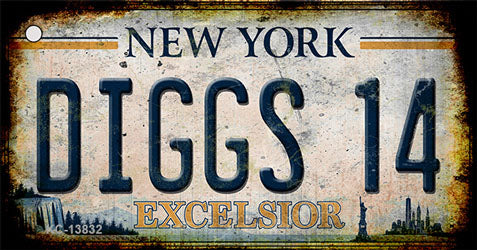 Diggs 14 Excelsior New York Rusty Novelty Metal Key Chain
