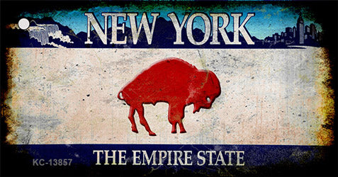 Red Buffalo NY Blue Rusty Novelty Metal Key Chain