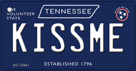 Kiss Me Tennessee Blue Novelty Metal Key Chain