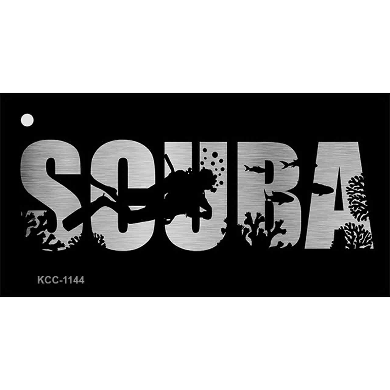 Scuba Brushed Chrome Effect Novelty Metal Key Chain