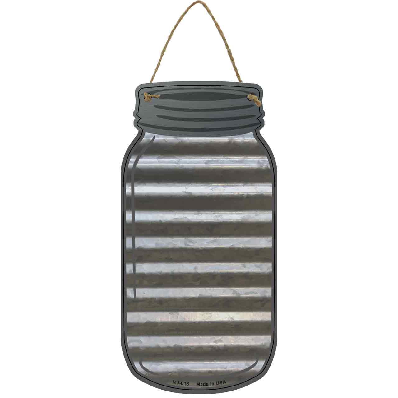 Corrugated Gray Blank Metal Mason Jar Sign