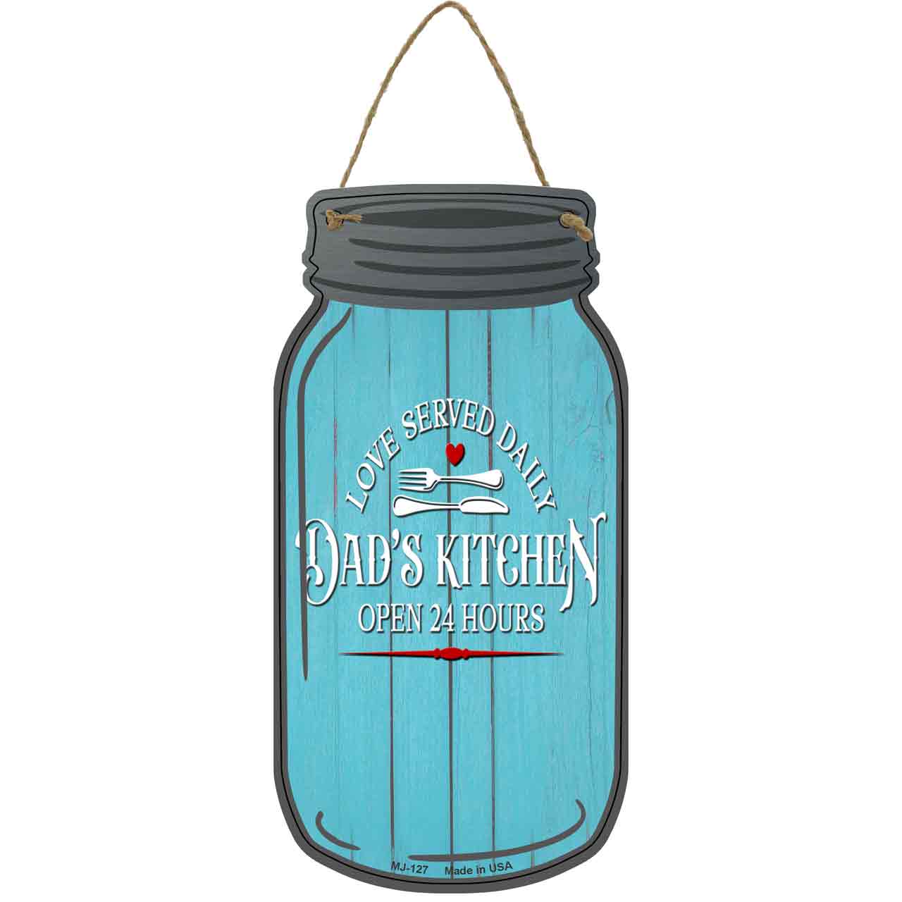 Dads Kitchen Novelty Metal Mason Jar Sign