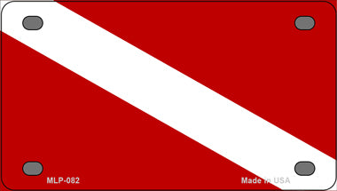 Diving Flag Novelty Mini Metal License Plate Tag