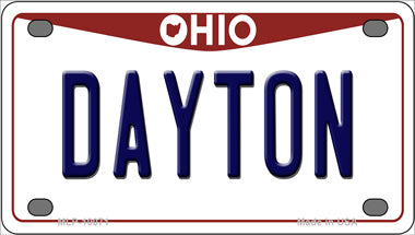 Dayton Ohio Novelty Mini Metal License Plate Tag