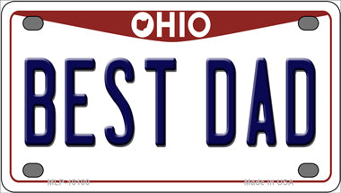 Best Dad Ohio Novelty Mini Metal License Plate Tag