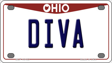Diva Ohio Novelty Mini Metal License Plate Tag
