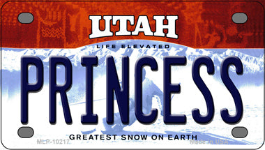 Princess Utah Novelty Mini Metal License Plate Tag