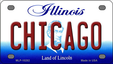 Chicago Illinois Novelty Mini Metal License Plate Tag