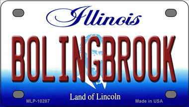 Bolingbrook Illinois Novelty Mini Metal License Plate Tag