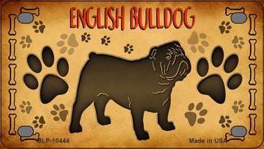 English Bulldog Novelty Mini Metal License Plate Tag