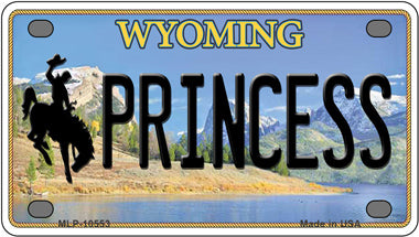 Princess Wyoming Novelty Mini Metal License Plate Tag