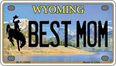 Best Mom Wyoming Novelty Mini Metal License Plate Tag