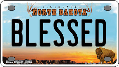 Blessed North Dakota Novelty Mini Metal License Plate Tag