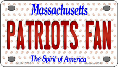 Patriots Fan Massachusetts Novelty Mini Metal License Plate Tag