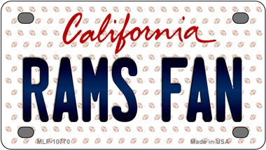 Rams Fan California Novelty Mini Metal License Plate Tag