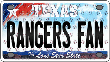 Rangers Fan Texas Novelty Mini Metal License Plate Tag