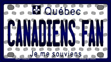 Canadiens Fan Quebec Novelty Mini Metal License Plate Tag