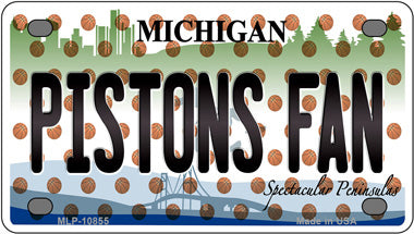 Pistons Fan Michigan Novelty Mini Metal License Plate Tag