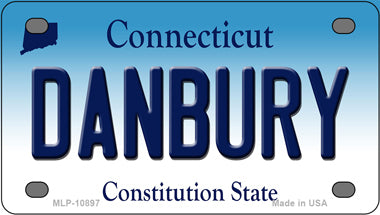 Danbury Connecticut Novelty Mini Metal License Plate Tag