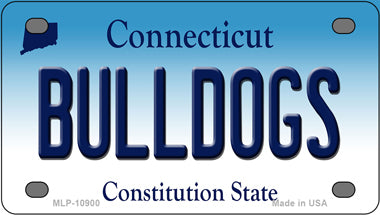 Bulldogs Connecticut Novelty Mini Metal License Plate Tag