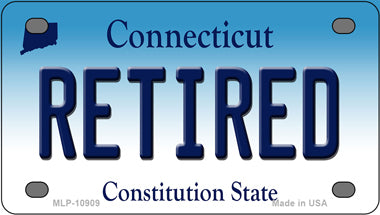 Retired Connecticut Novelty Mini Metal License Plate Tag