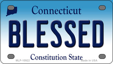 Blessed Connecticut Novelty Mini Metal License Plate Tag