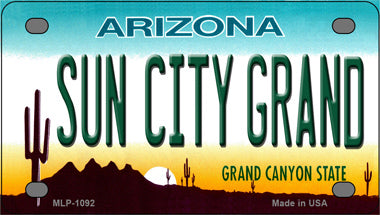 Sun City Grand Arizona Novelty Mini Metal License Plate Tag