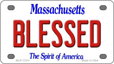 Blessed Massachusetts Novelty Mini Metal License Plate Tag