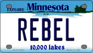 Rebel Minnesota State Novelty Mini Metal License Plate Tag