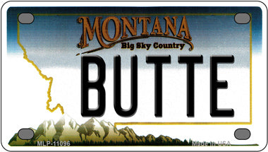 Butte Montana Novelty Mini Metal License Plate Tag