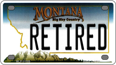 Retired Montana Novelty Mini Metal License Plate Tag