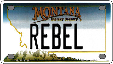 Rebel Montana Novelty Mini Metal License Plate Tag