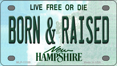 Born and Raised New Hampshire Novelty Mini Metal License Plate Tag