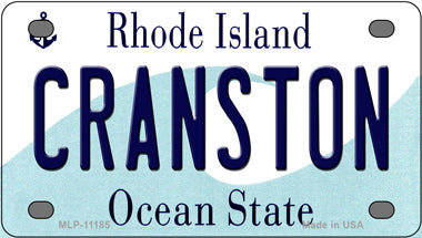 Cranston Rhode Island Novelty Mini Metal License Plate Tag