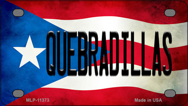Quebradillas Puerto Rico Flag Novelty Mini Metal License Plate Tag