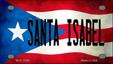 Santa Isabel Puerto Rico Flag Novelty Mini Metal License Plate Tag