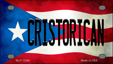 Christorican Puerto Rico Flag Novelty Mini Metal License Plate Tag