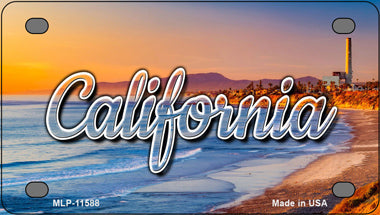 California Beach Novelty Mini Metal License Plate Tag