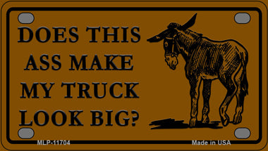 Does This Ass Novelty Mini Metal License Plate Tag
