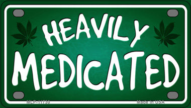 Heavily Medicated Novelty Mini Metal License Plate Tag