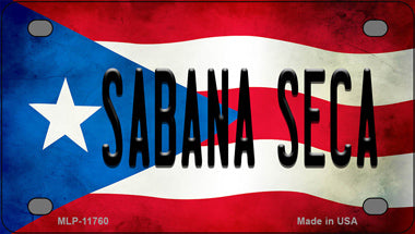 Sabana Seca Puerto Rico Flag Novelty Mini Metal License Plate Tag