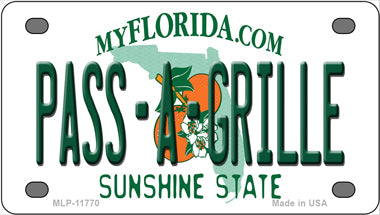 Pass A Grille Florida Novelty Mini Metal License Plate Tag