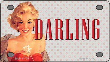 Darling Vintage Pinup Novelty Mini Metal License Plate Tag