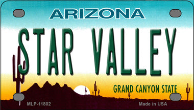 Star Valley Arizona Novelty Mini Metal License Plate Tag
