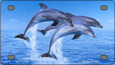 Dolphins Novelty Mini Metal License Plate Tag